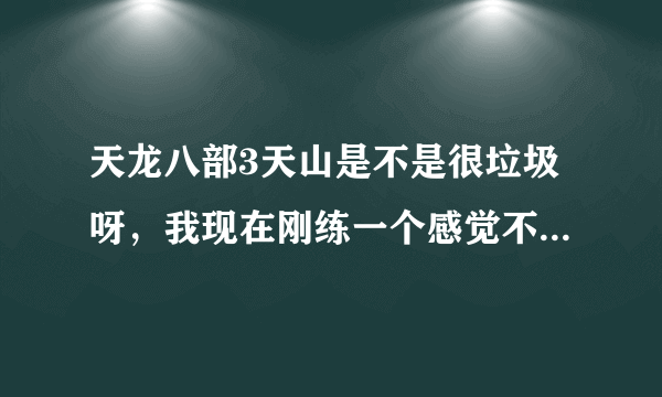 天龙八部3天山是不是很垃圾呀，我现在刚练一个感觉不怎么样。