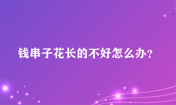 钱串子花长的不好怎么办？