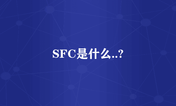 SFC是什么..?