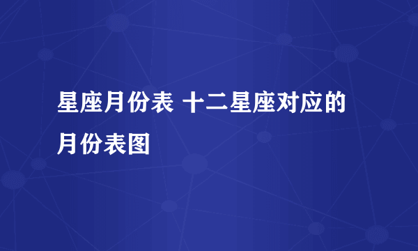 星座月份表 十二星座对应的月份表图