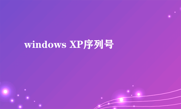 windows XP序列号