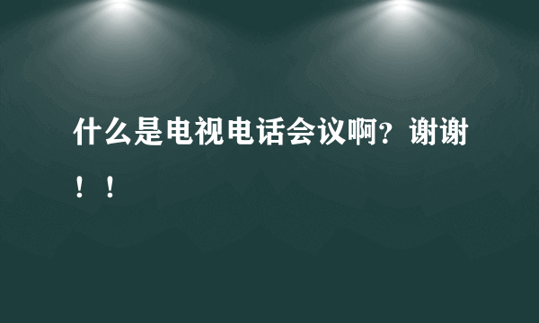 什么是电视电话会议啊？谢谢！！