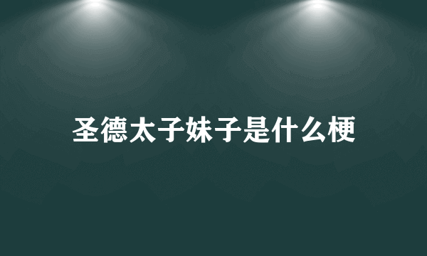 圣德太子妹子是什么梗