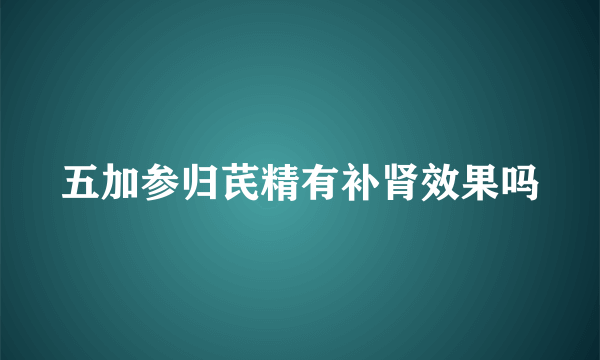 五加参归芪精有补肾效果吗