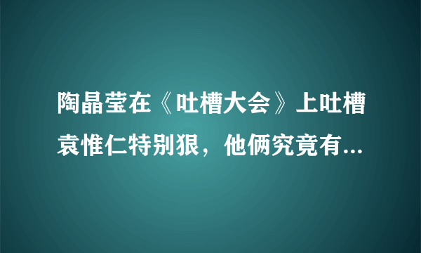 陶晶莹在《吐槽大会》上吐槽袁惟仁特别狠，他俩究竟有什么仇什么怨？