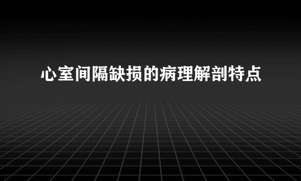 心室间隔缺损的病理解剖特点