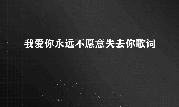 我爱你永远不愿意失去你歌词