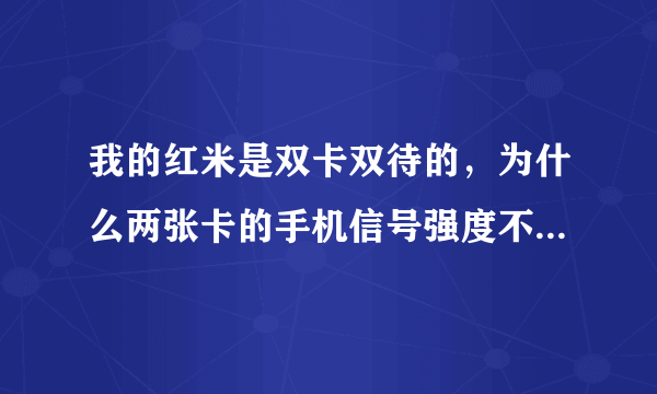 我的红米是双卡双待的，为什么两张卡的手机信号强度不一样，都是联通的卡？