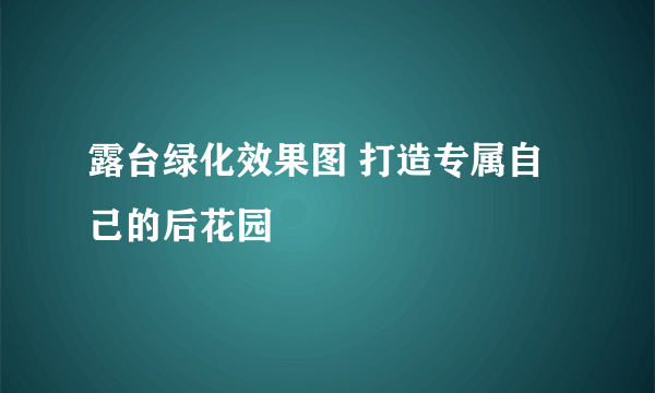 露台绿化效果图 打造专属自己的后花园