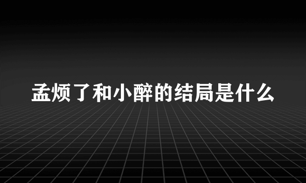 孟烦了和小醉的结局是什么