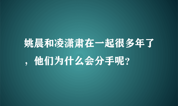 姚晨和凌潇肃在一起很多年了，他们为什么会分手呢？