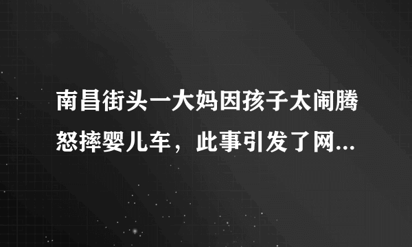 南昌街头一大妈因孩子太闹腾怒摔婴儿车，此事引发了网友的哪些质疑？