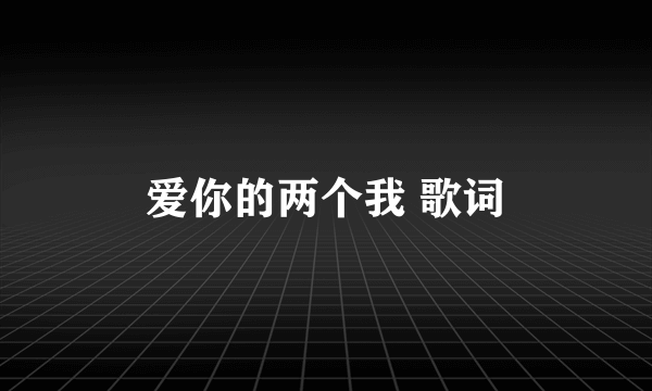 爱你的两个我 歌词