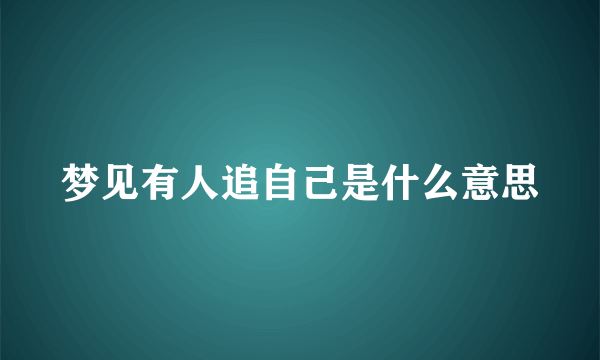 梦见有人追自己是什么意思