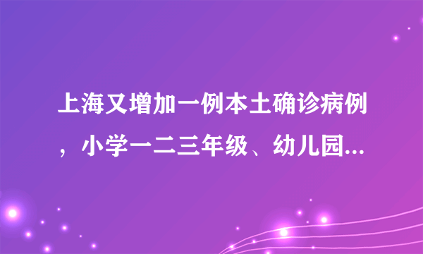 上海又增加一例本土确诊病例，小学一二三年级、幼儿园6月2日，还有必要开学吗，担心？