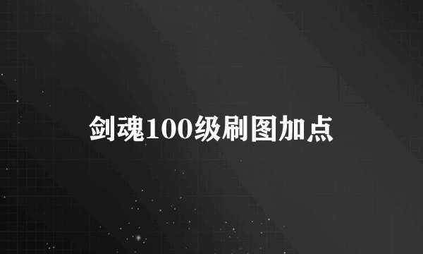 剑魂100级刷图加点