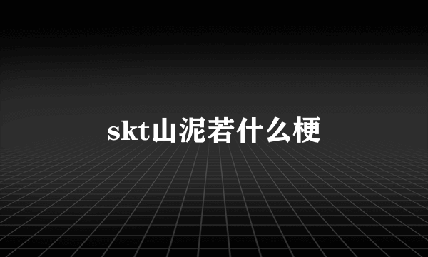 skt山泥若什么梗