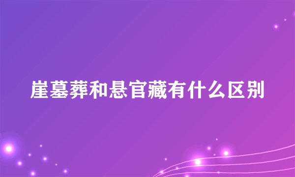 崖墓葬和悬官藏有什么区别