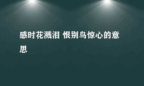 感时花溅泪 恨别鸟惊心的意思