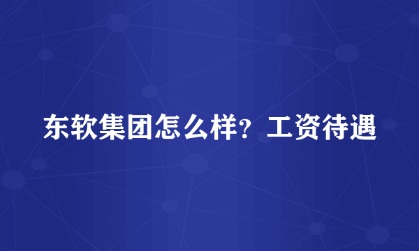 东软集团怎么样？工资待遇