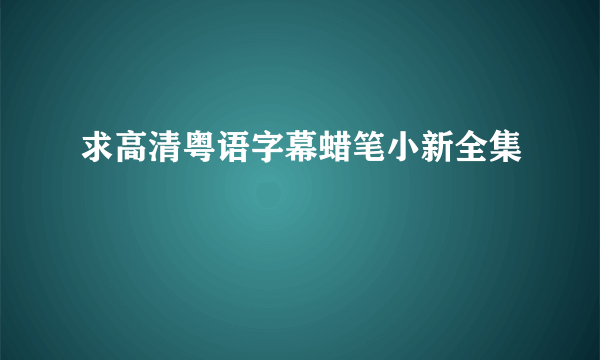 求高清粤语字幕蜡笔小新全集