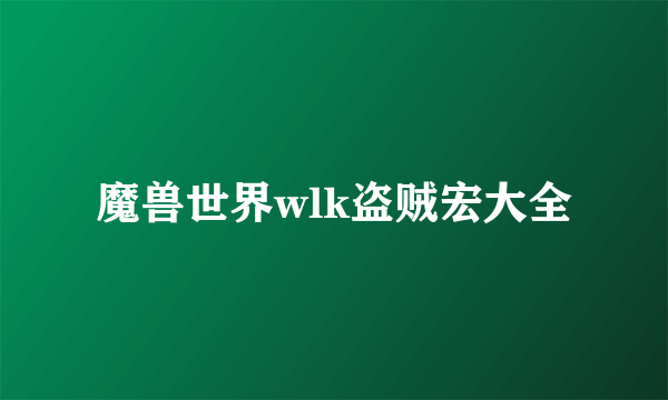 魔兽世界wlk盗贼宏大全