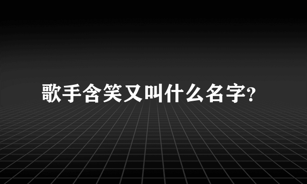 歌手含笑又叫什么名字？