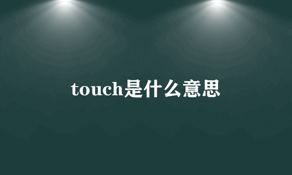 touch是什么意思