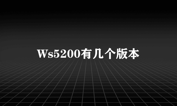 Ws5200有几个版本