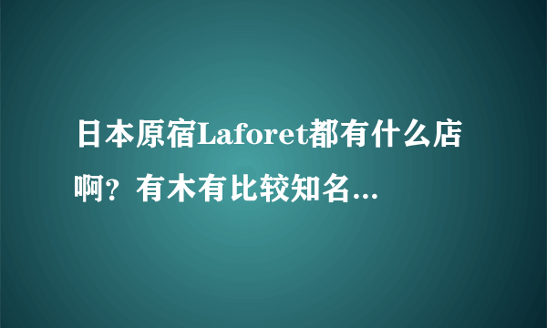 日本原宿Laforet都有什么店啊？有木有比较知名的品牌？