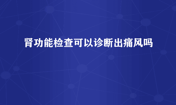 肾功能检查可以诊断出痛风吗