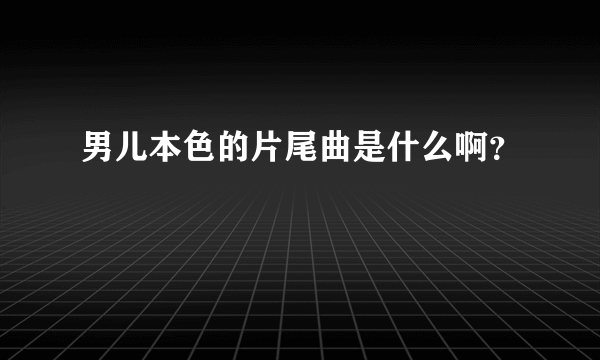 男儿本色的片尾曲是什么啊？