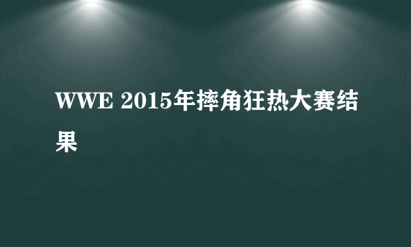 WWE 2015年摔角狂热大赛结果