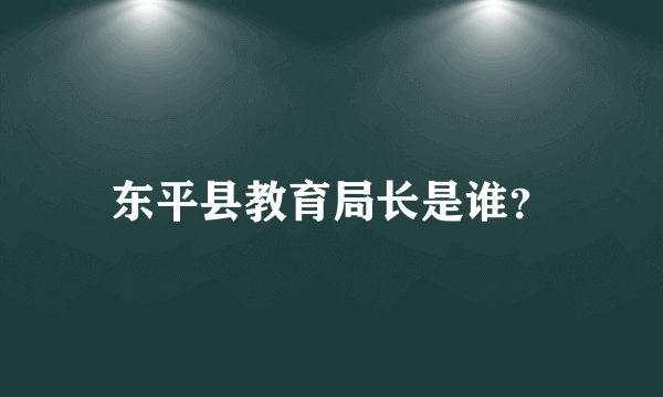 东平县教育局长是谁？