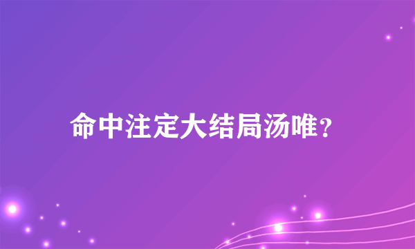 命中注定大结局汤唯？