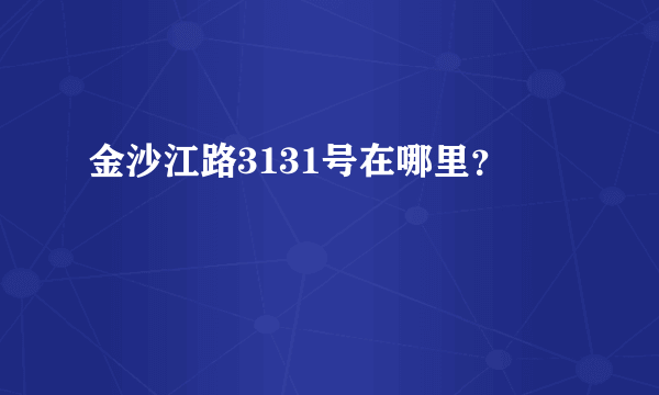 金沙江路3131号在哪里？