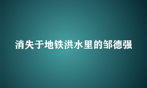 消失于地铁洪水里的邹德强