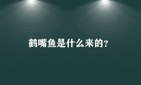 鹤嘴鱼是什么来的？