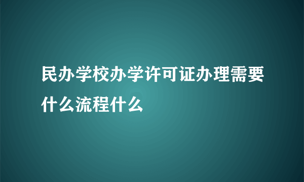 民办学校办学许可证办理需要什么流程什么