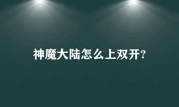 神魔大陆怎么上双开?