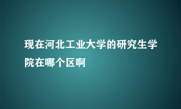 现在河北工业大学的研究生学院在哪个区啊