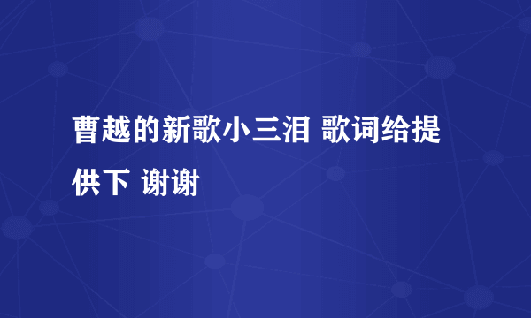 曹越的新歌小三泪 歌词给提供下 谢谢