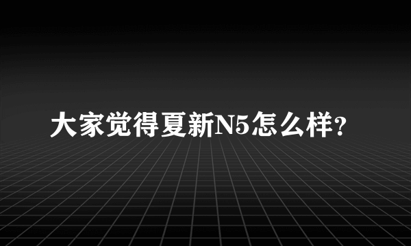 大家觉得夏新N5怎么样？