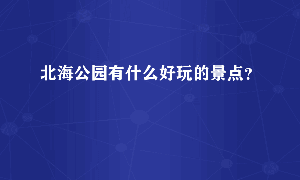 北海公园有什么好玩的景点？