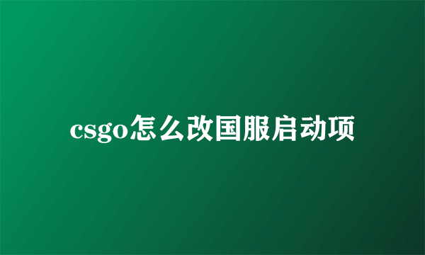 csgo怎么改国服启动项