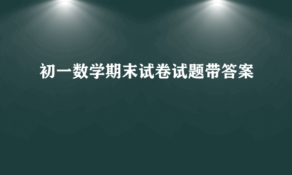 初一数学期末试卷试题带答案