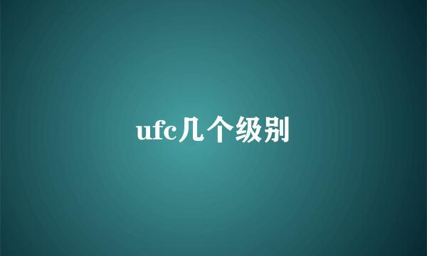 ufc几个级别