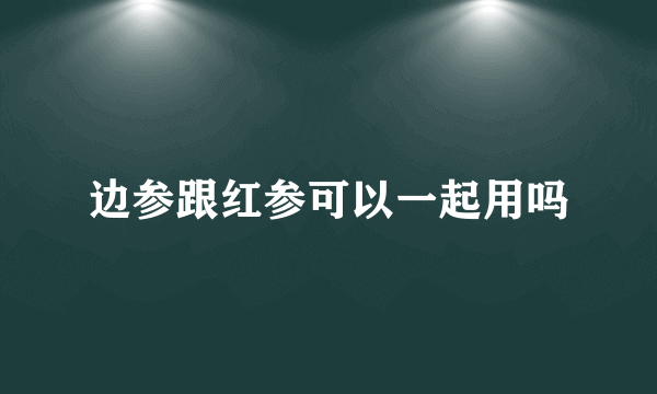 边参跟红参可以一起用吗