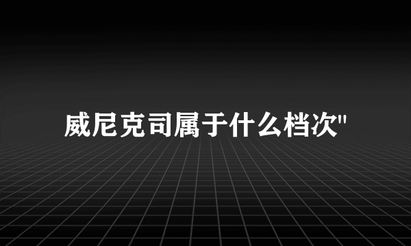 威尼克司属于什么档次