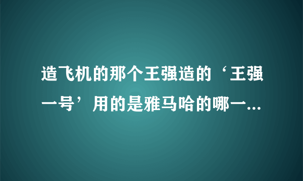 造飞机的那个王强造的‘王强一号’用的是雅马哈的哪一款，请提供一下这款发动机的价钱，功率和重量